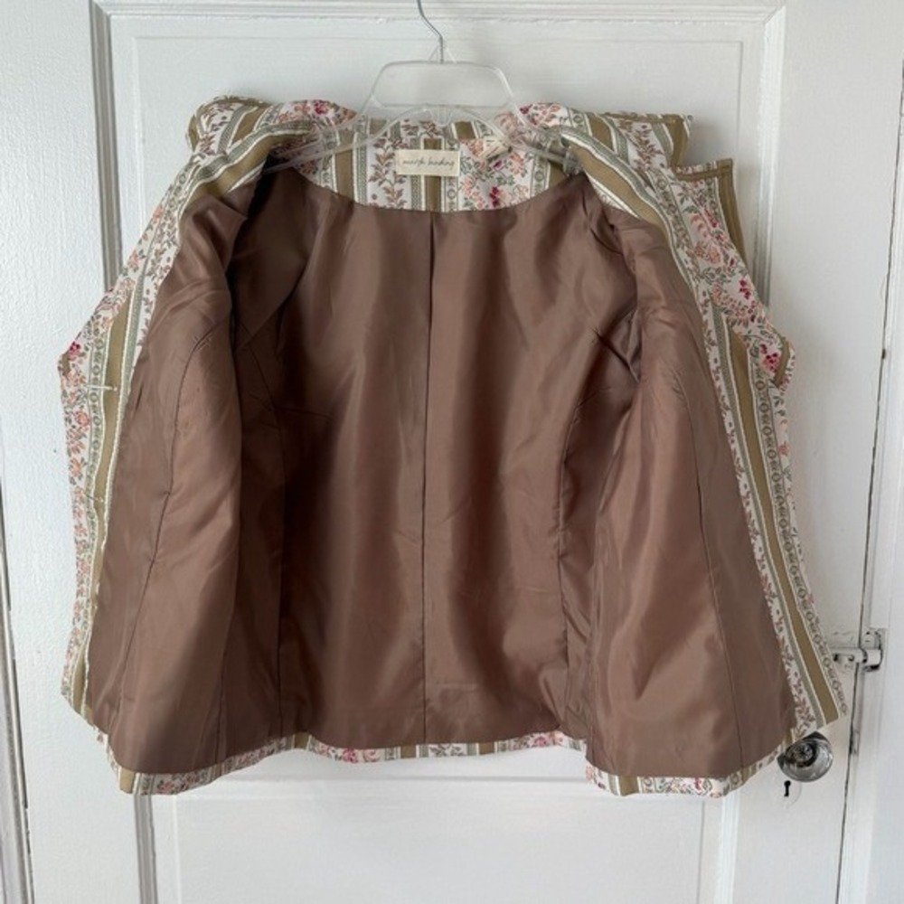 Marsh Landing Floral Embroidered Blazer Jacket Baroque Pink Neutrals Feminine M - Picture 9 of 13